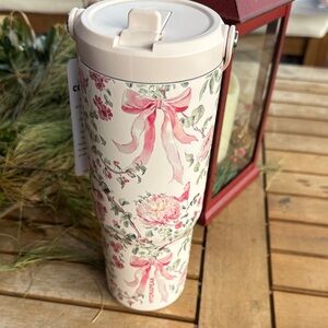 Hydrapeak floral and bow 24 oz water bottle with handle